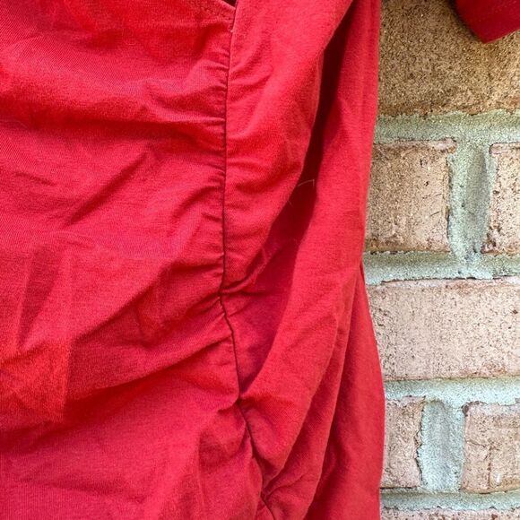 Elegant Red Wrap Top - Picture 3 of 5